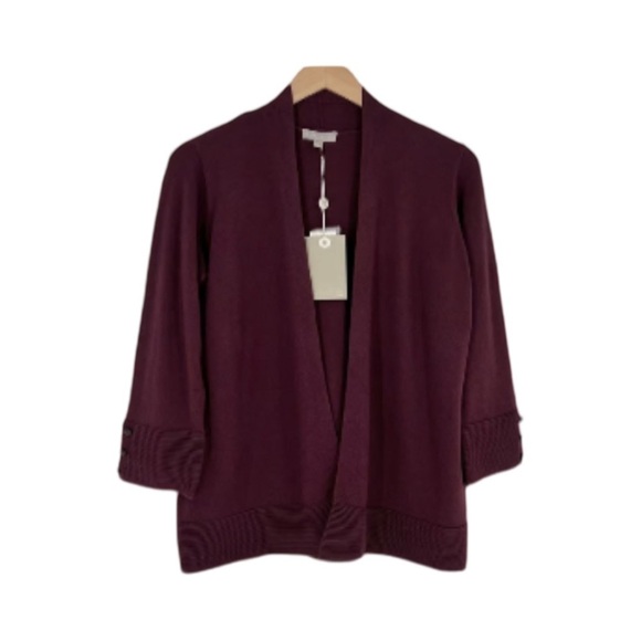 Evolution By Cyrus 3/4 Sleeve Open Front Cardigan Sweater Top NWT Size S - Picture 1 of 5
